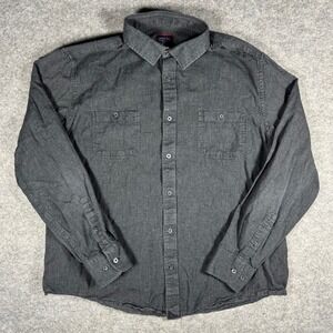 UNTUCKit Hemsworth Grey Slim Fit Cotton Button Up Shirt 2XL Cotton